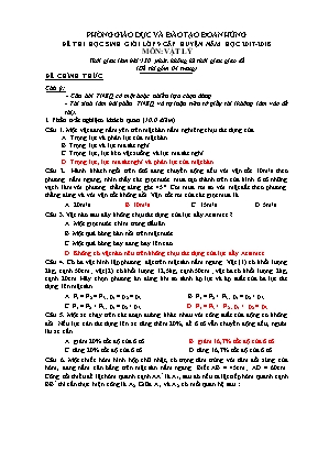 Đề thi chọn học sinh giỏi cấp huyện môn Vật lý Lớp 9 - Năm học 2017-2018 - Phòng giáo dục và đào tạo Đoan Hùng (Có đáp án)